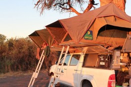 Liuwa vehicle with tent 